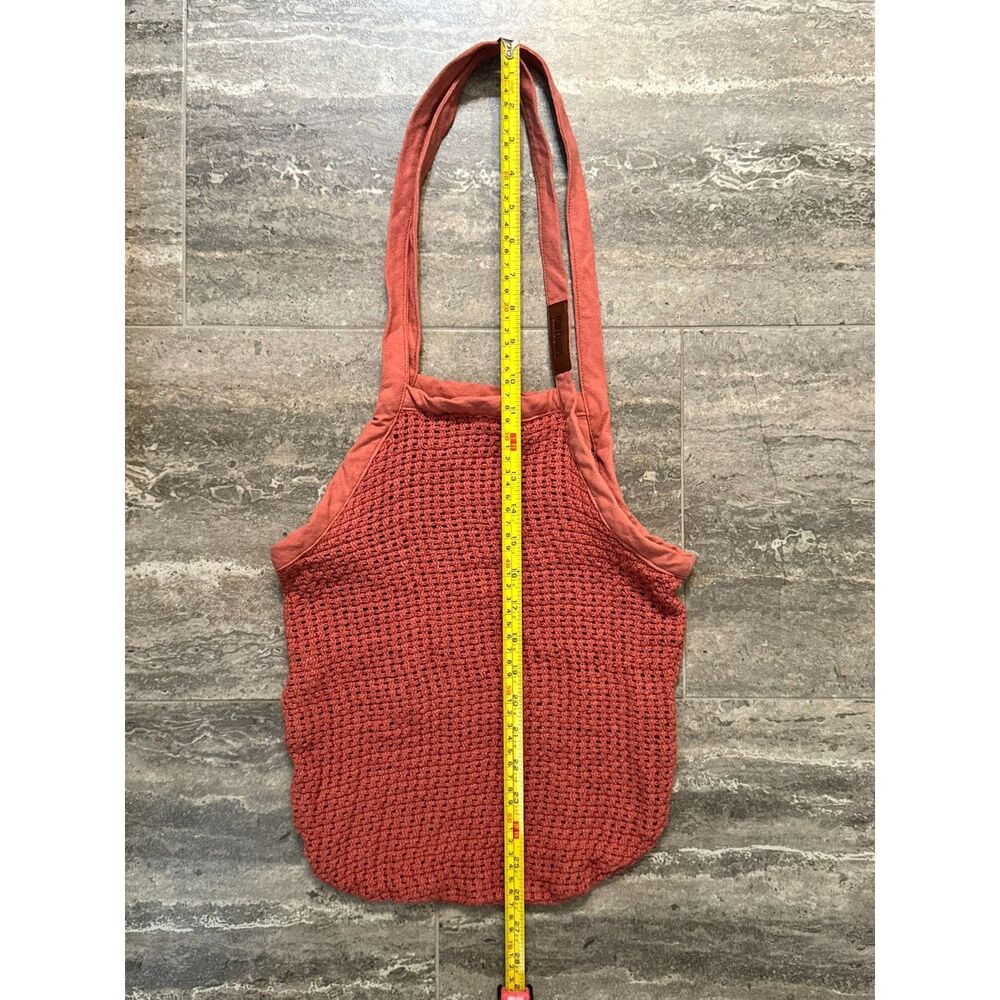 Sand Cloud Net Market Tote Bag Coral Pink Mesh Shopper Zipper Pocket - Picture 9 of 9